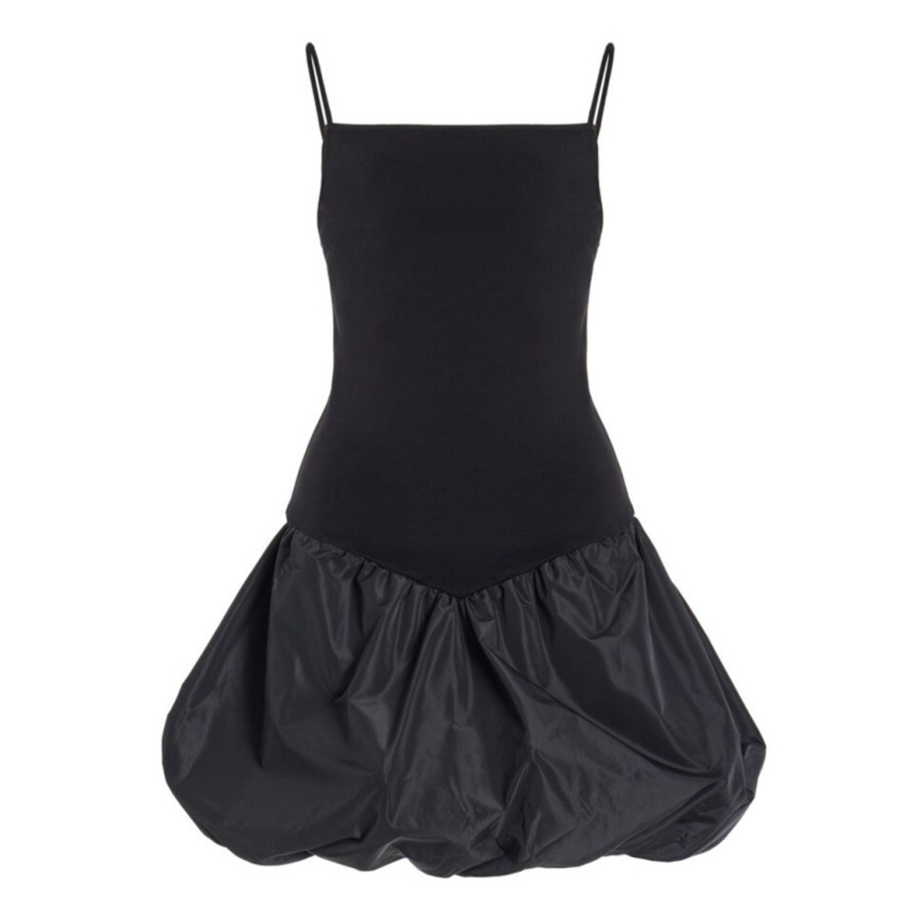 Staud Ablee Taffeta Skirt Bubble Hem Mini Dress